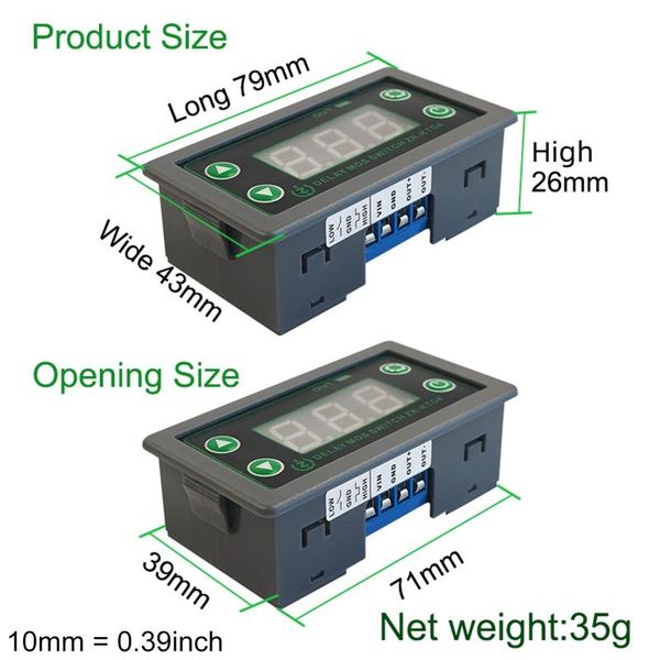 

timers 5-30v mos switch trigger cycle time delay module relay control 0.1s-999minutes