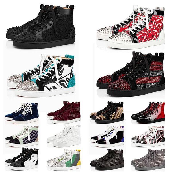 

shoes louboutin cl christian with box red bottoms luxurys shoes original junior spikes platform designers mens womens ca bmd, Blue