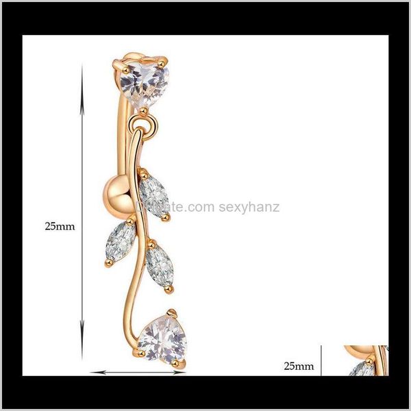 

& bell button rings drop delivery 2021 d0687 ( 1 ) nice style clear color as imaged piercing jewlery navel belly ring body jewelry 1ymdg, Silver