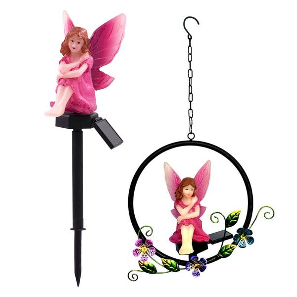 

solar garden flower fairy light waterproof lawn stakes lamp hanging home courtyard decor lamps