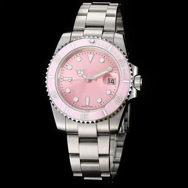 

apk007 2813 automatic movement pink dial sports mechanical ladies watches stainless steel, Slivery;brown