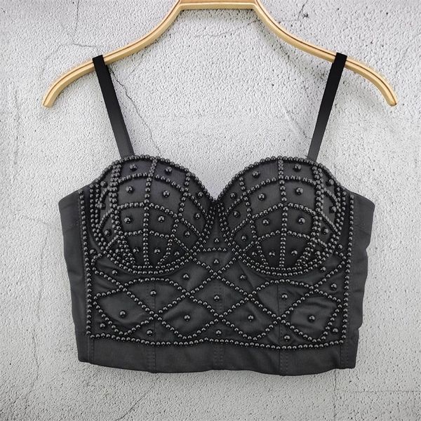 

black bead bra fashion plus size underwear women lingerie club party denim zebra 220314, White