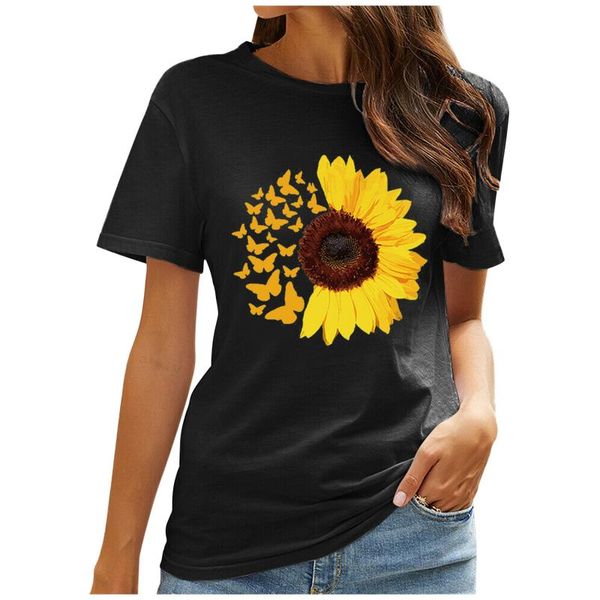 

women's t-shirt 40# daisy women t-shirts casual printing shirts short sleeve loose harajuku tee streetwear shirt femme tunics, White