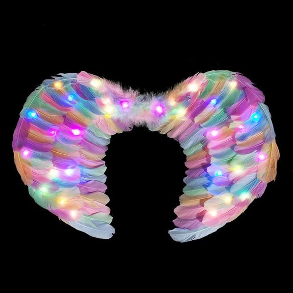 

party decoration kids glow feather angel wing birthday cosplay wedding decor led clothes costume stage performance props