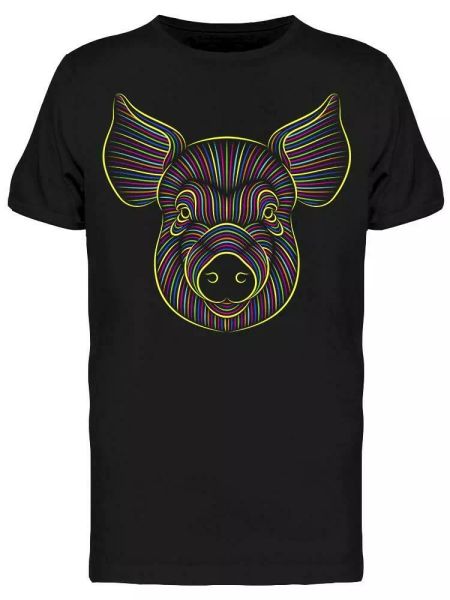 

psychedelic pig tee men's -image by shutterstock, White;black