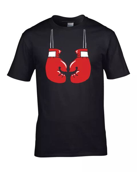 

boxing gloves optical illusion- heavyweight champion men's t-shirt, White;black