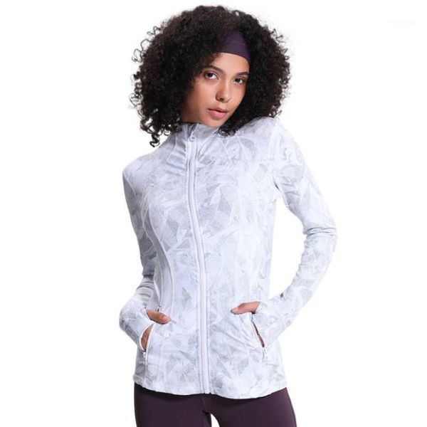 

yoga outfit fitness clothing outside the female slim body high elastic cardigan collar zipper movement long sleeve shirt coat