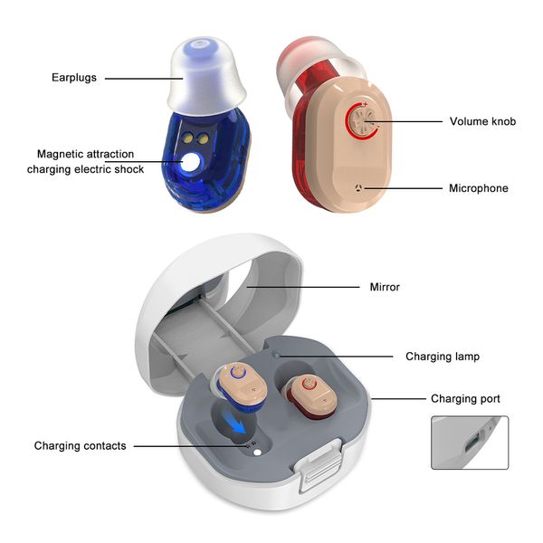 

digital hearing aids rechargeable digital hearing aid with charging case audifonos hearing device amplifier for elderlyr