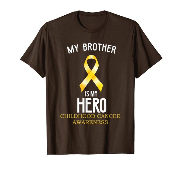 

childhood cancer awareness my brother is my hero t-shirt, White;black