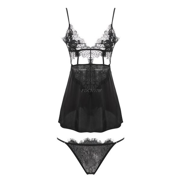 

night dress backess women seep wear night gowns with thong v-neck ace young gir stripe design babydo ingerie, Red;black