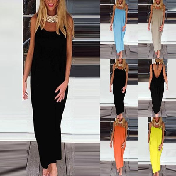 

casual dresses women's fashion halter solid color backless mid-length dress high strap vintage pleated slim party, Black;gray