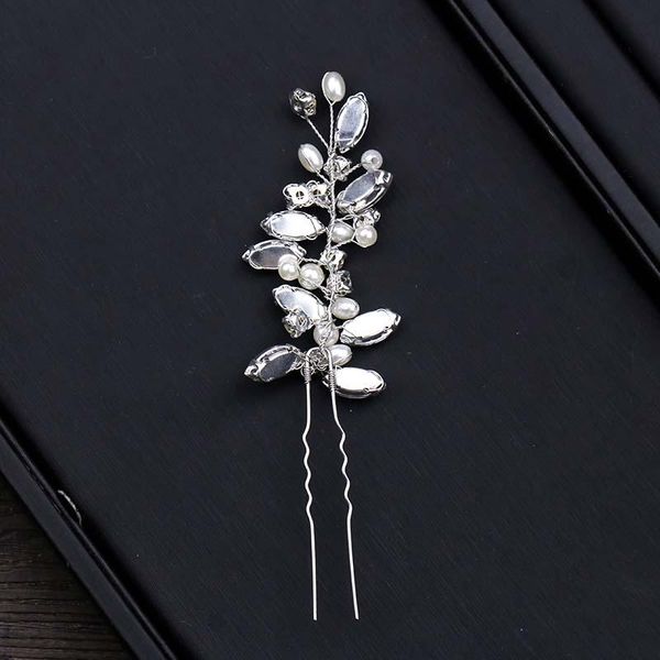 

hair clips & barrettes silver color pearl rhinestone hairpins u shaped sticks for bride wedding accessories women party dress headdress, Golden;silver