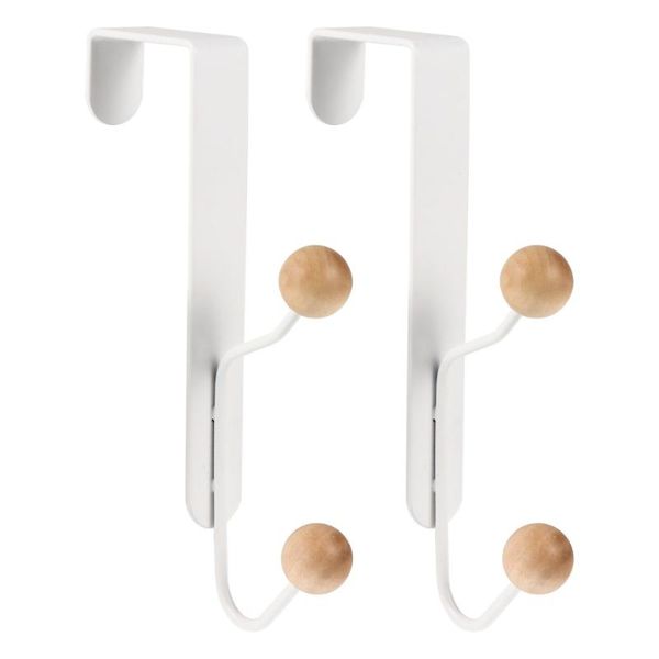 

hooks & rails 2pcs wall-mounted scarf coat creative garment (white)