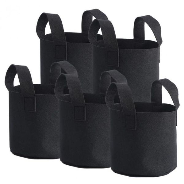 

planters & pots 1/2/3/5/7/10 gallon black garden plant grow bag vegetable flower pot planter diy potato eco-friendly