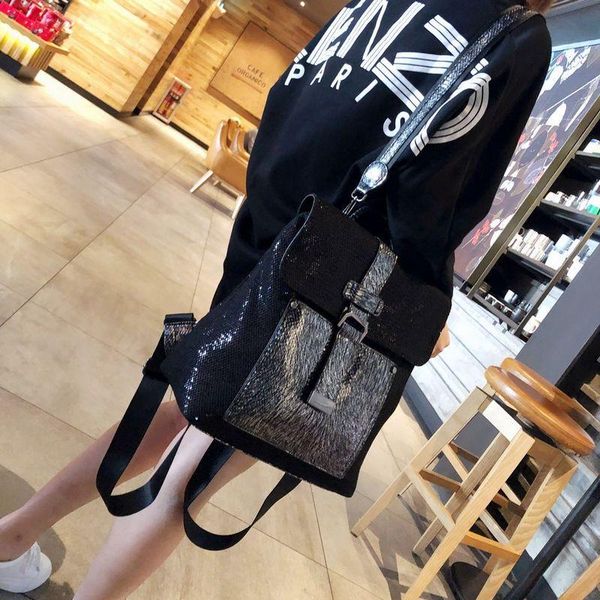 

backpack casual fashion travel notebook sequins portable high capacity zipper designer mochila bag for women db60bb