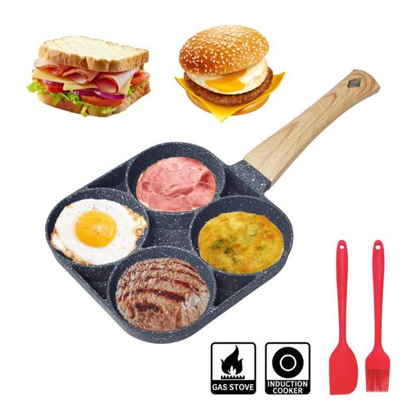 

pans 2/4 hole frying pot pan thickened omelet non-stick egg pancake steak cooking ham breakfast maker cookware