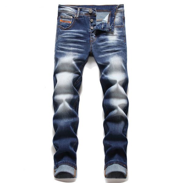 

men's jeans fashion sweat knee protector patchwork high street fashions jogger trousers men elastic waist harem pant pencil 10, Blue