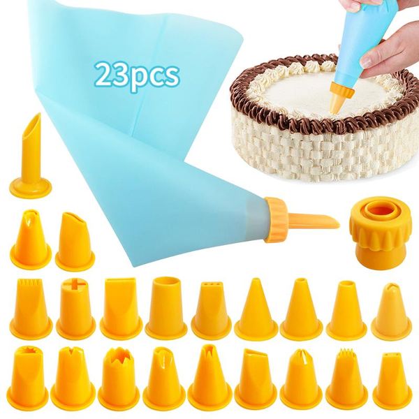 

baking & pastry tools 23pcs/set cake decorating nozzles kit for cream confectionery bags icing piping tips kitchen