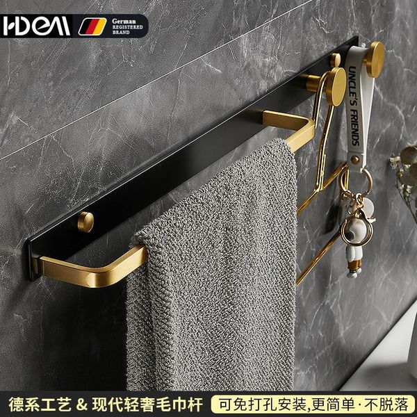 

towel racks light luxury black gold bathroom clothes hook coat wall hanging toilet