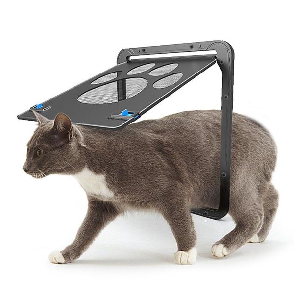

cat carriers,crates & houses gate dog door for screen magnetic flap automatic lockable black pet sliding y gateway small to large dogs