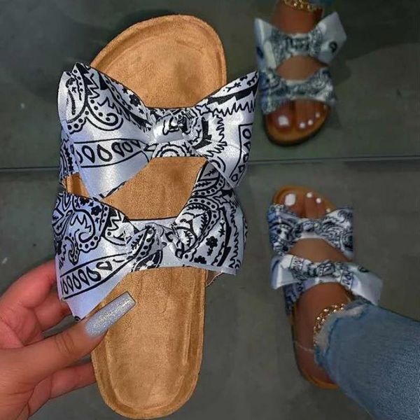 

slippers 6 colors summer fashion platform sandals women open toe hollow casual two bow butterfly-knot shoes plus size 36-43, Black