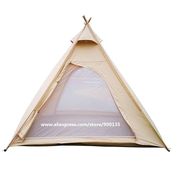 

three-season cotton canvas camping pyramid tent for 2~3 person tents and shelters