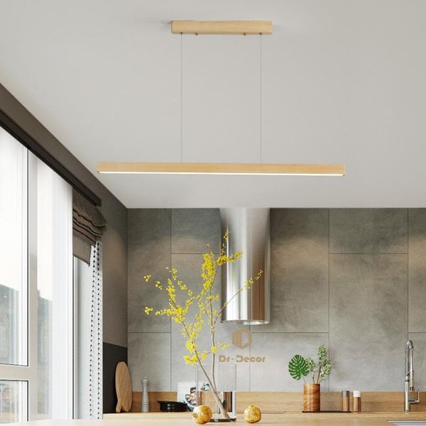 

pendant lamps simple wood lights for home decoration, led dining room bedroom changeable kitchen hanging indoor lighting