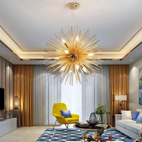 

chandeliers dandelion modern led design for living room iron indoor lighting fixture creative hanging lamps home decoration