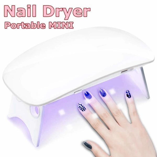 

nail dryer led uv lamp micro usb gel varnish curing machine art tools 6 leds lamps for home111 - white, Silver