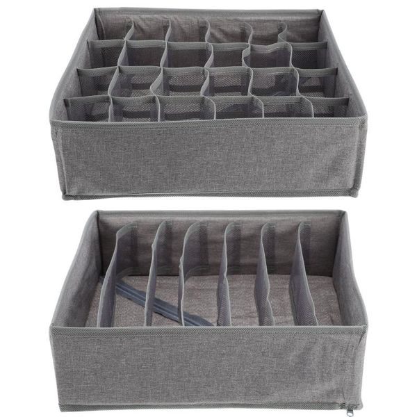 

2pcs compartment underwear storage case socks box for home drawers