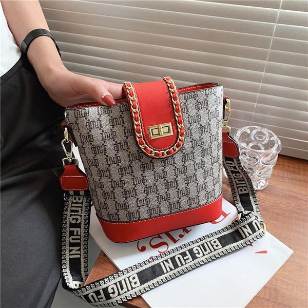

shoulder bags brand printing women bucket bag leather for designer crossbody retro luxury handbag tote