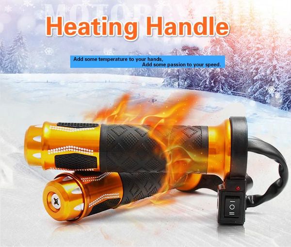 

handlebars motorcycle 22mm 7/8" handlebar heating aluminium alloy motocross grip motorbike atv scooter electric heated grips 12v