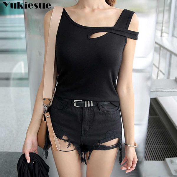 

off shoulder t shirt female t- harajuku women's t-s for women sleeveless camiseta mujer tee woman 210608, White