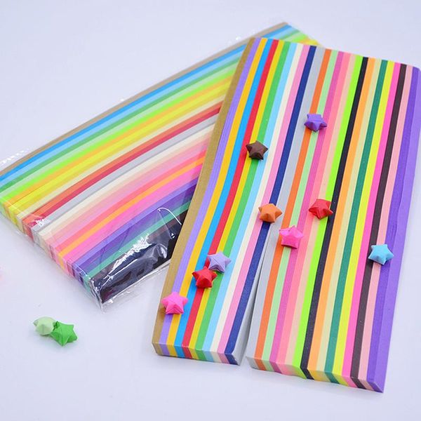 

other arts and crafts wishing star paper 23*1cm solid candy color strips lucky origami diy folding stacks 540pcs 1030pcs