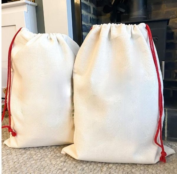 

dhl sublimation blank santa sacks diy personlized drawstring bag christmas gift bags pocket heat transfer