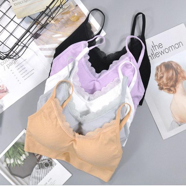 

bras chrleisure lace push up bralette women girls sports bra crop femme underwear lingerie running fitness seamless cup a b, Red;black