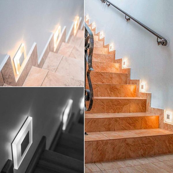 

wall lamp modern led light 3w acrylic sconces embedded footlight indoor night stair corridor decor ac90-260v