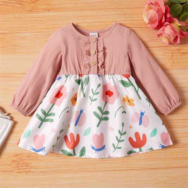 

baby girl sweet floral dress 210528, Red;yellow