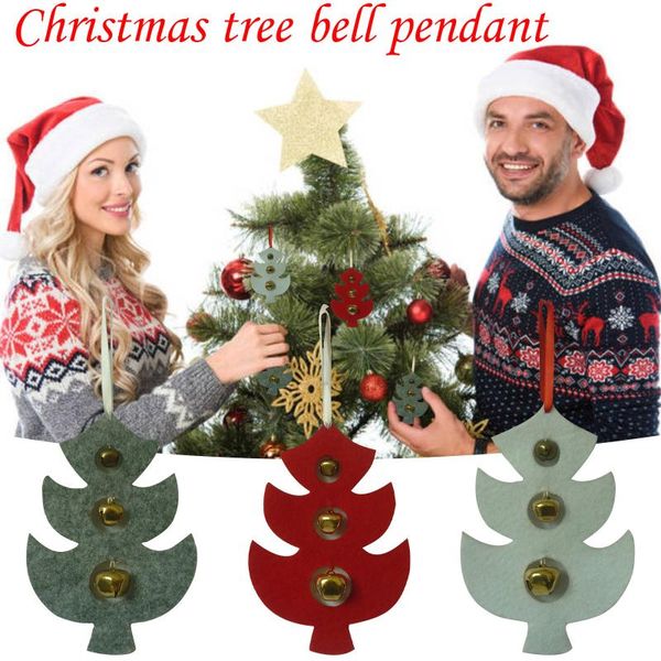 

25# christmas ornaments with bells bell-shaped pendants tree hanging wholesale and drop garden decorations