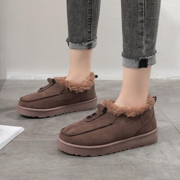 

boots women ankle flatform shoes woman autumn winter snow warm plus size flats shoe chaussures femme zapatos mujer sapato d2304, Black