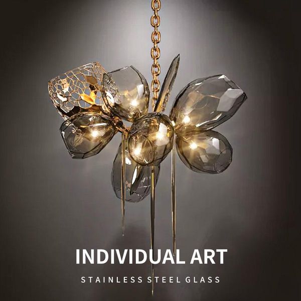 

chandeliers modern luxury glass creative design art chandelier pendant lamp el villa living room led decor hanging light fixture lustre
