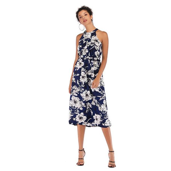 

modern pencil vestidos floral vintage dress elegant o-neck mid-calf ladies frocks for women casual sleeveless bangage dresses, Black;gray