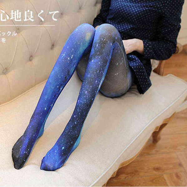 

socks hosiery starry sky veet thick leggings silk pantyhose printed tattoo stockings children autumn and winter, Black;white