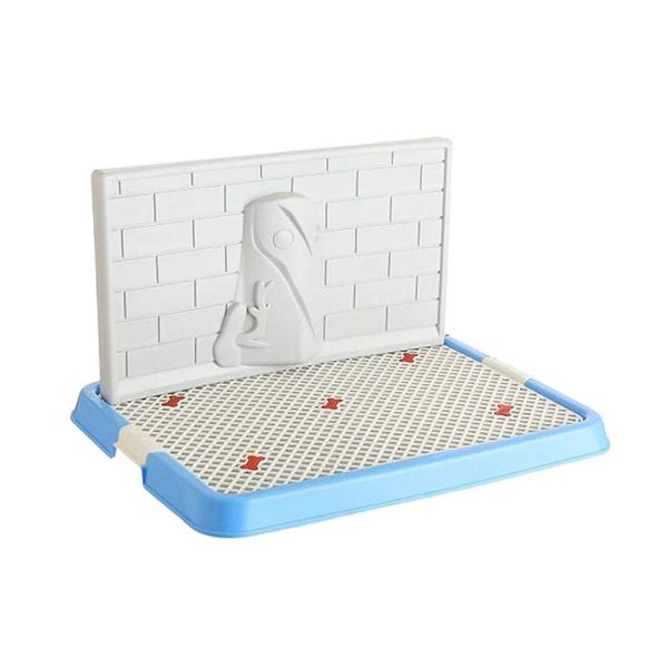 

indoor pet dog puppy potty tray with pee post protection simulation wall,no-torn pad toilet for male/boy puppies and l apparel