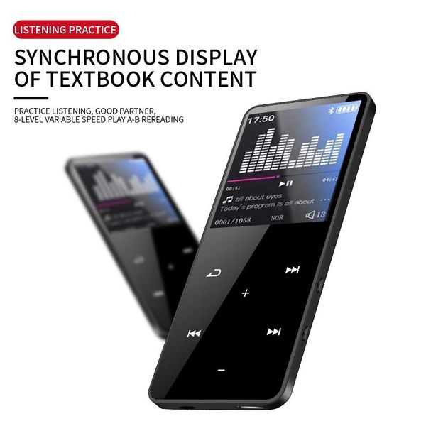 

player with bluetooth speaker touch key built-in 8gb 16gb hifi metal mini portable walkman radio fm recording mp3 & mp4 players
