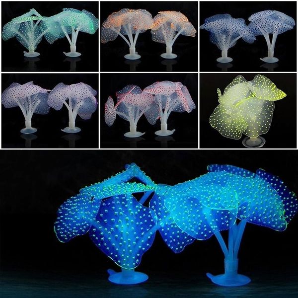 

decorations colorful silicone artificial fish tank aquarium ornament water decor plant coral