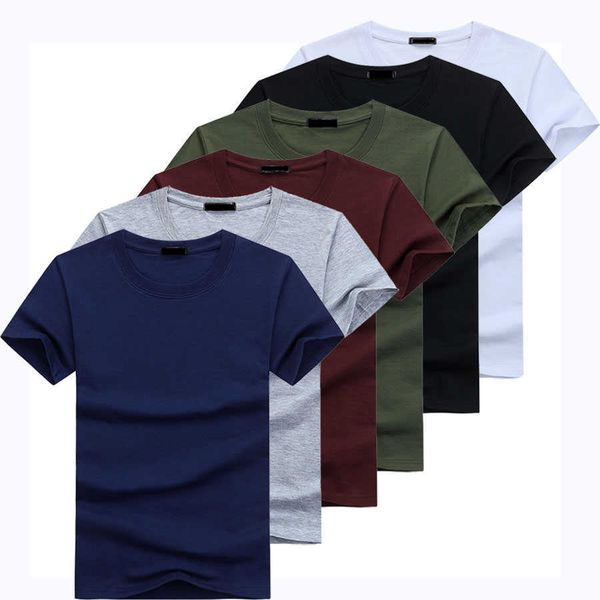 

faliza 6 pcs/lot fashion men's t-shirts casual short sleeve t-shirt for men solid cotton tee shirt summer clothing 210623, White;black
