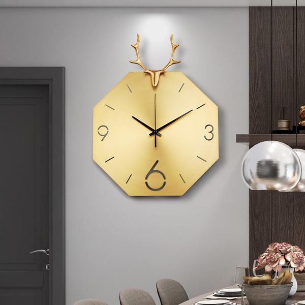 

large modern wall clock simple luxury creative living room silent metal horloge murale home decoration bk50bg clocks