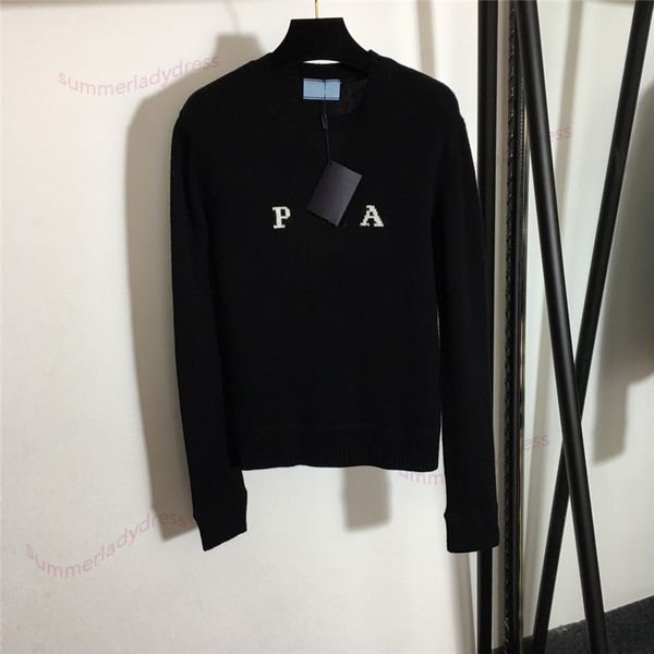 

letter jacquard long sleeves warm cashmere sweater fashion casual printed thick bottoming shirt autumn knitted pullover, White;black