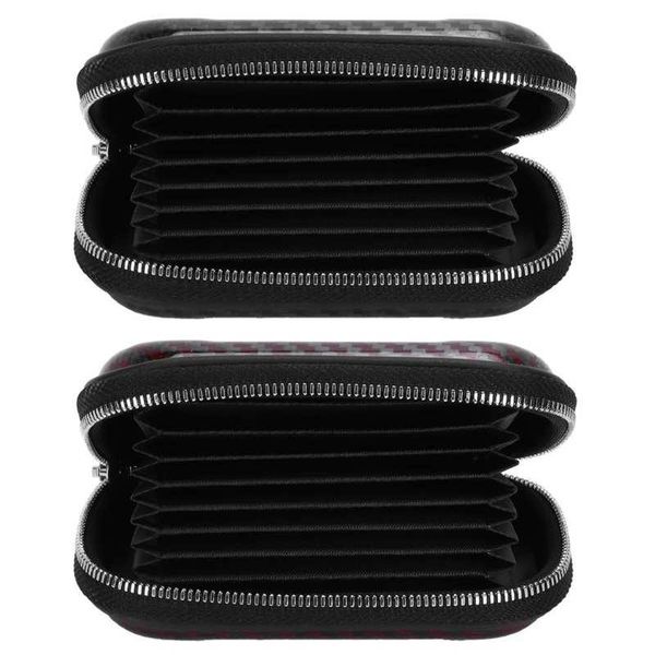 

storage bags carbon fiber zipper wallet multi-purpose business id holder bag 1 jy